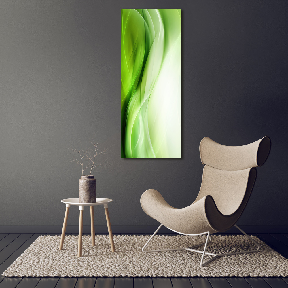 Large canvas wall art Green waves