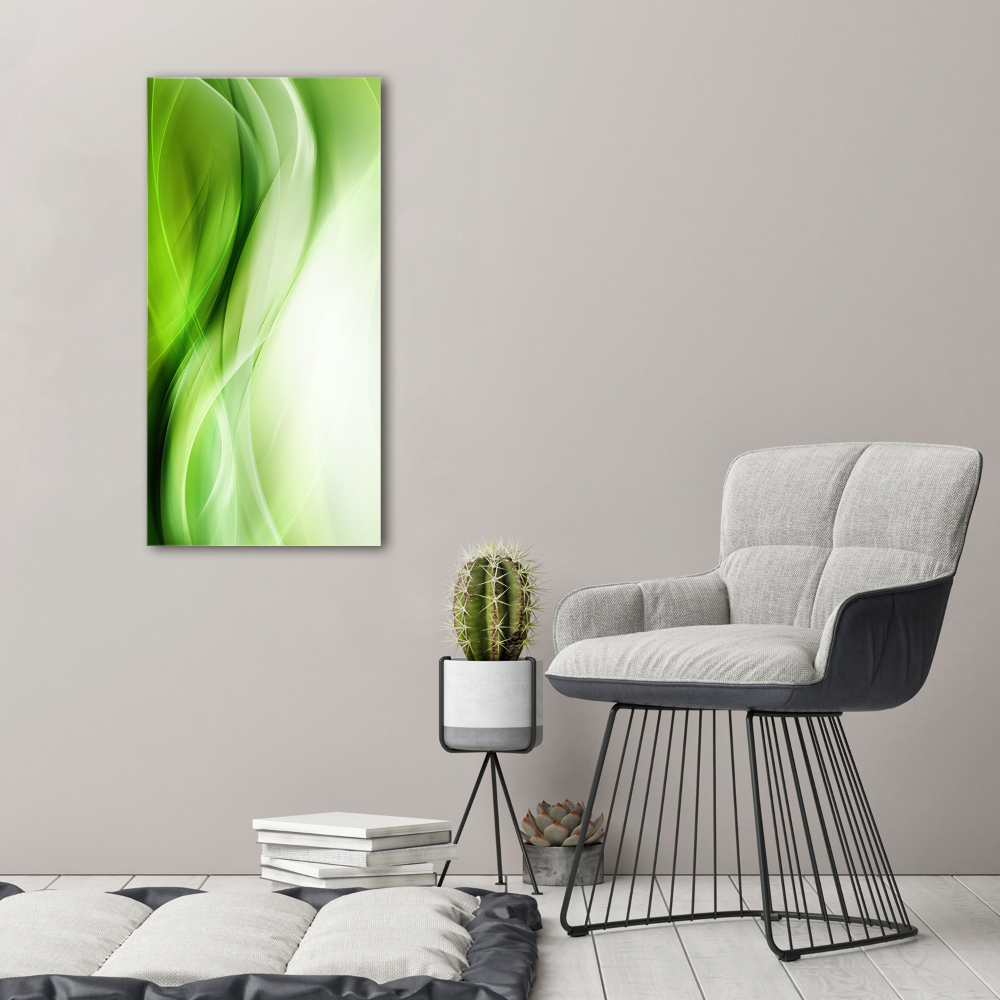 Large canvas wall art Green waves