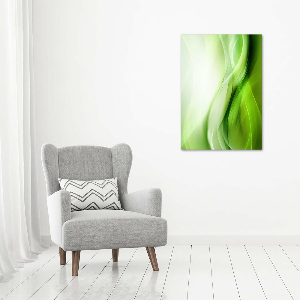 Large canvas wall art Green waves