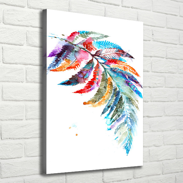 Large canvas wall art Colorful fern