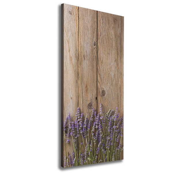 Canvas print Lavender on wood