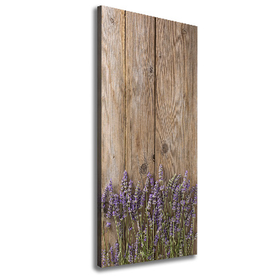 Canvas print Lavender on wood