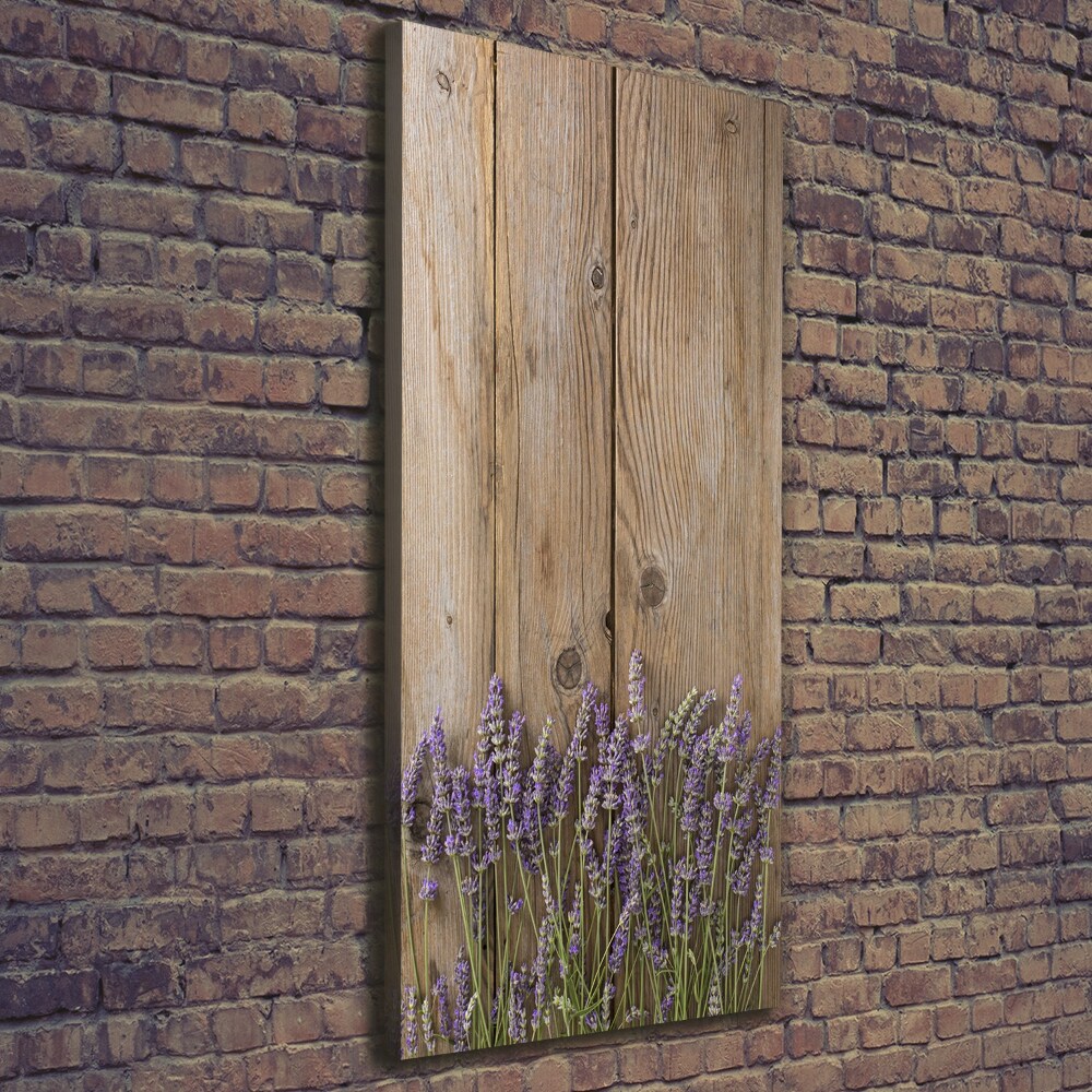 Canvas print Lavender on wood