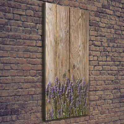 Canvas print Lavender on wood