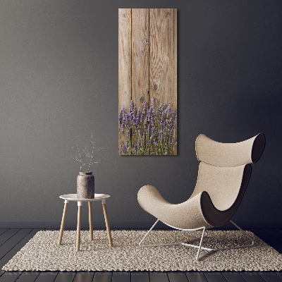 Canvas print Lavender on wood