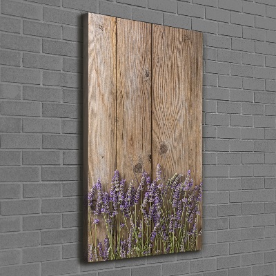 Canvas print Lavender on wood