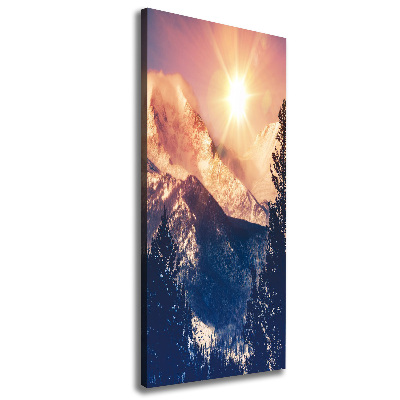 Canvas wall art The sun over the mountains