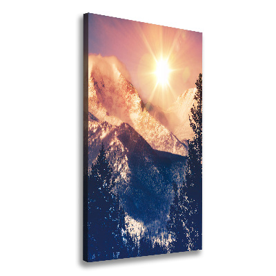 Canvas wall art The sun over the mountains