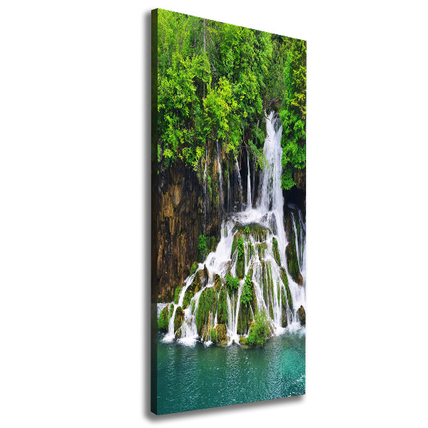 Wall art canvas large Waterfall in the forest