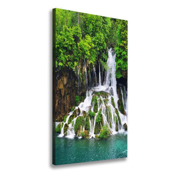 Wall art canvas large Waterfall in the forest