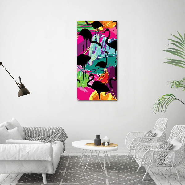 Canvas wall art Flamingos