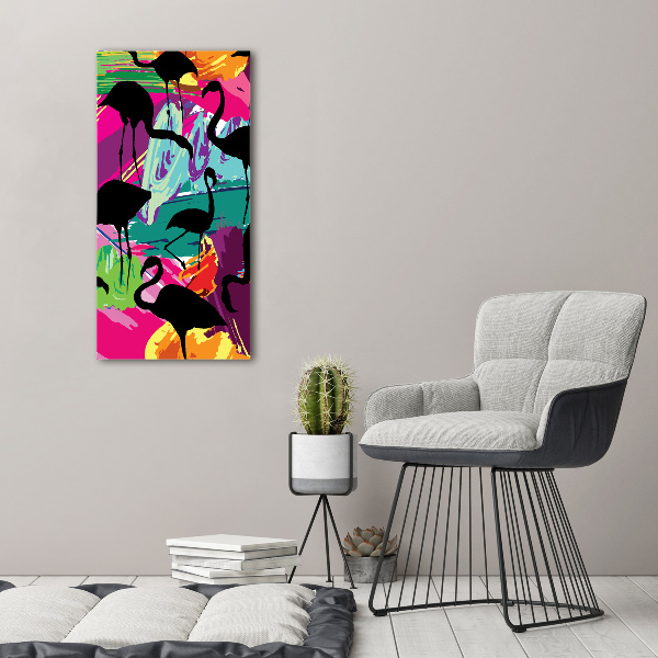 Canvas wall art Flamingos