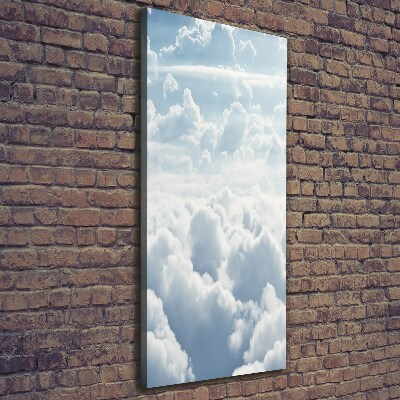 Wall art canvas large Flight over the clouds