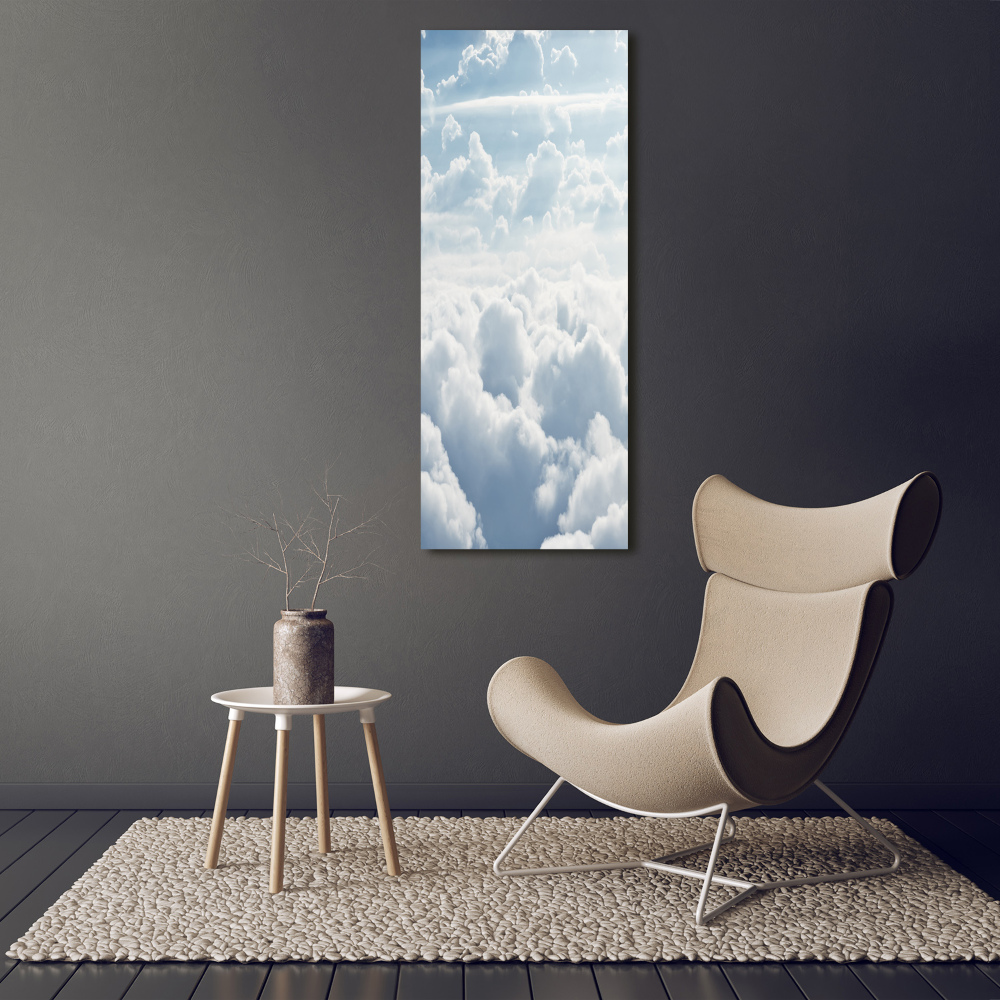 Wall art canvas large Flight over the clouds