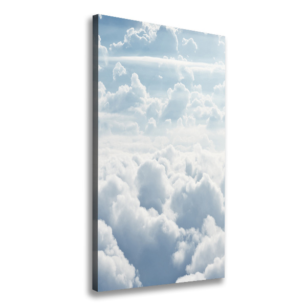 Wall art canvas large Flight over the clouds