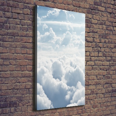 Wall art canvas large Flight over the clouds