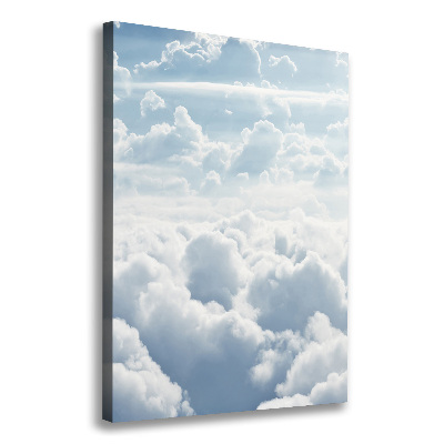 Wall art canvas large Flight over the clouds