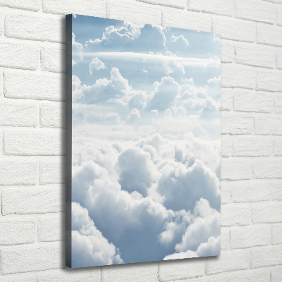 Wall art canvas large Flight over the clouds