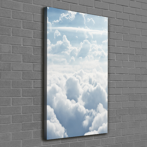 Wall art canvas large Flight over the clouds