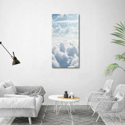 Wall art canvas large Flight over the clouds