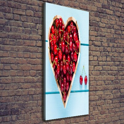 Canvas wall art Cherries on wood