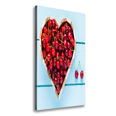 Canvas wall art Cherries on wood