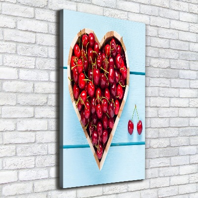 Canvas wall art Cherries on wood