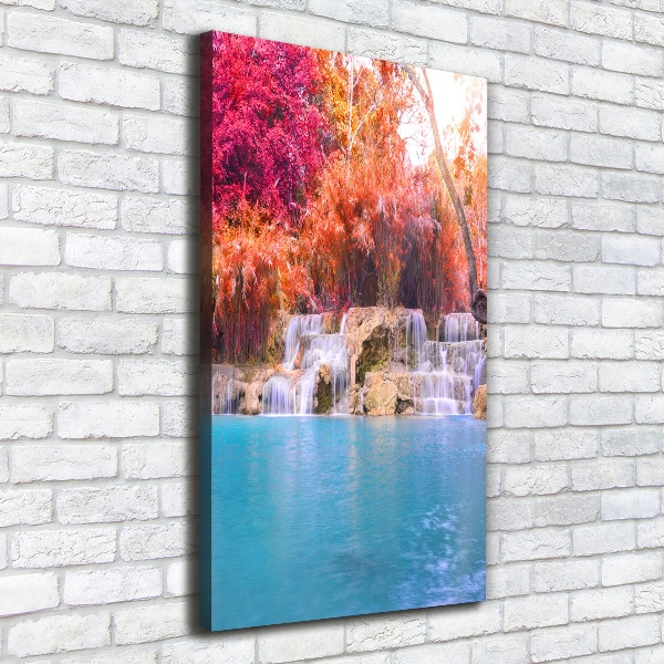 Large canvas wall art Waterfall in the forest