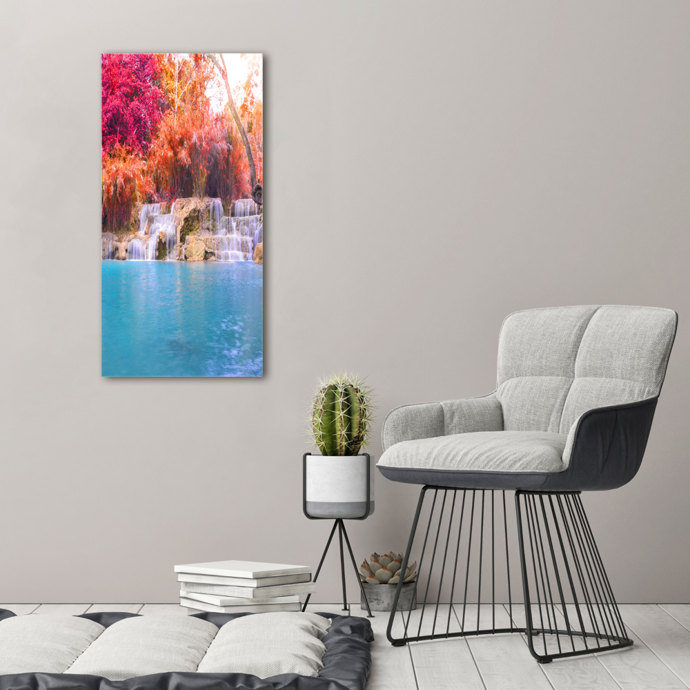 Large canvas wall art Waterfall in the forest