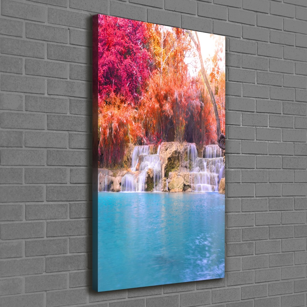 Large canvas wall art Waterfall in the forest