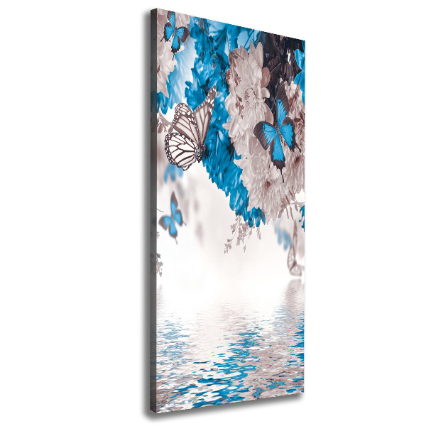 Canvas wall art Flowers and butterflies