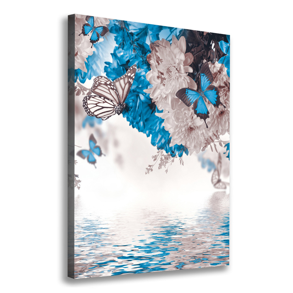 Canvas wall art Flowers and butterflies