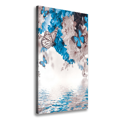 Canvas wall art Flowers and butterflies