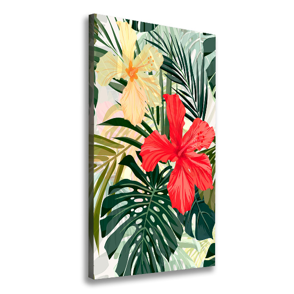 Wall art canvas large Hawaiian flowers