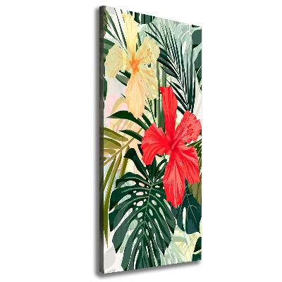 Wall art canvas large Hawaiian flowers