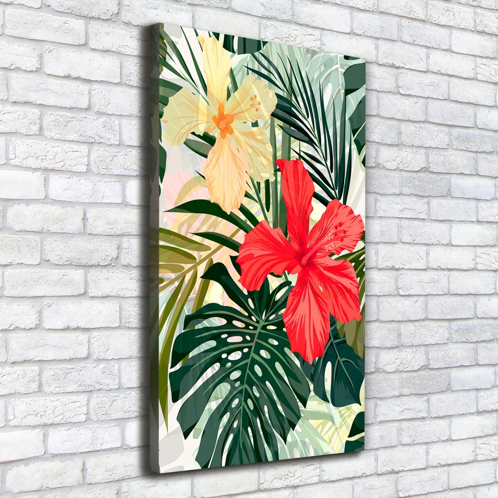 Wall art canvas large Hawaiian flowers