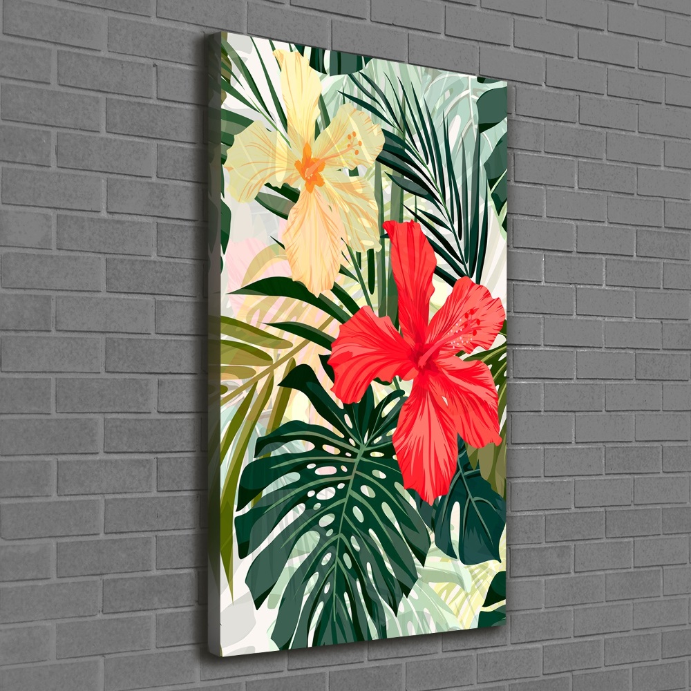 Wall art canvas large Hawaiian flowers