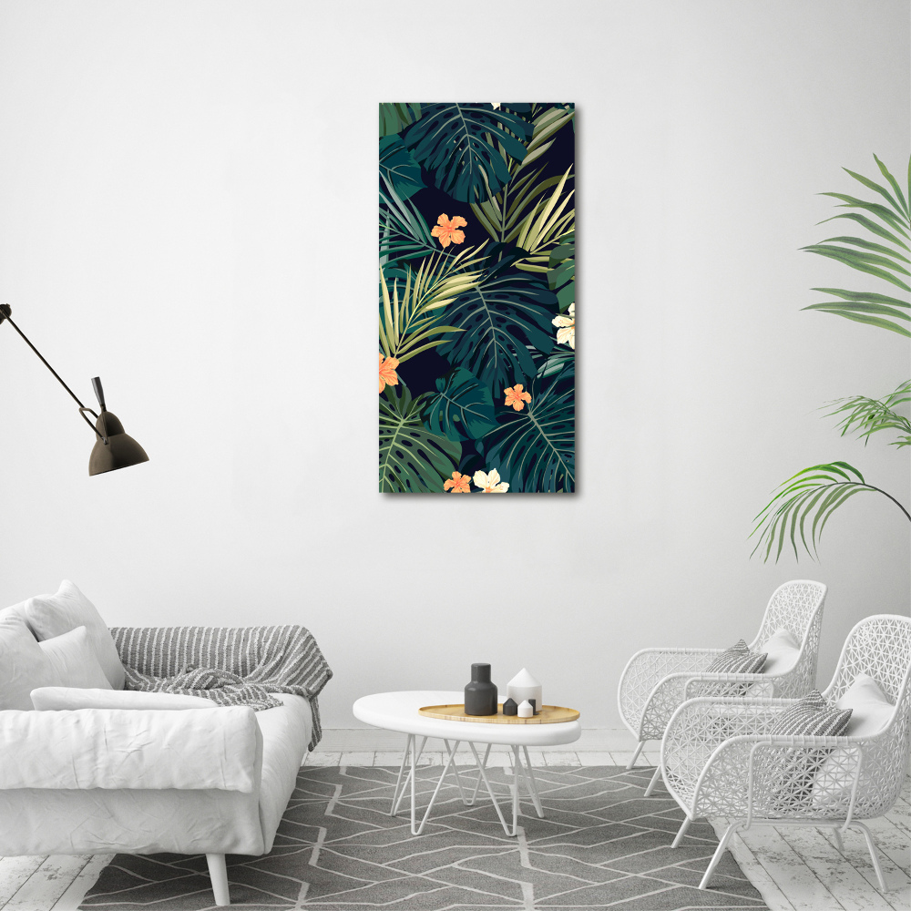 Large canvas wall art Hawaiian flowers