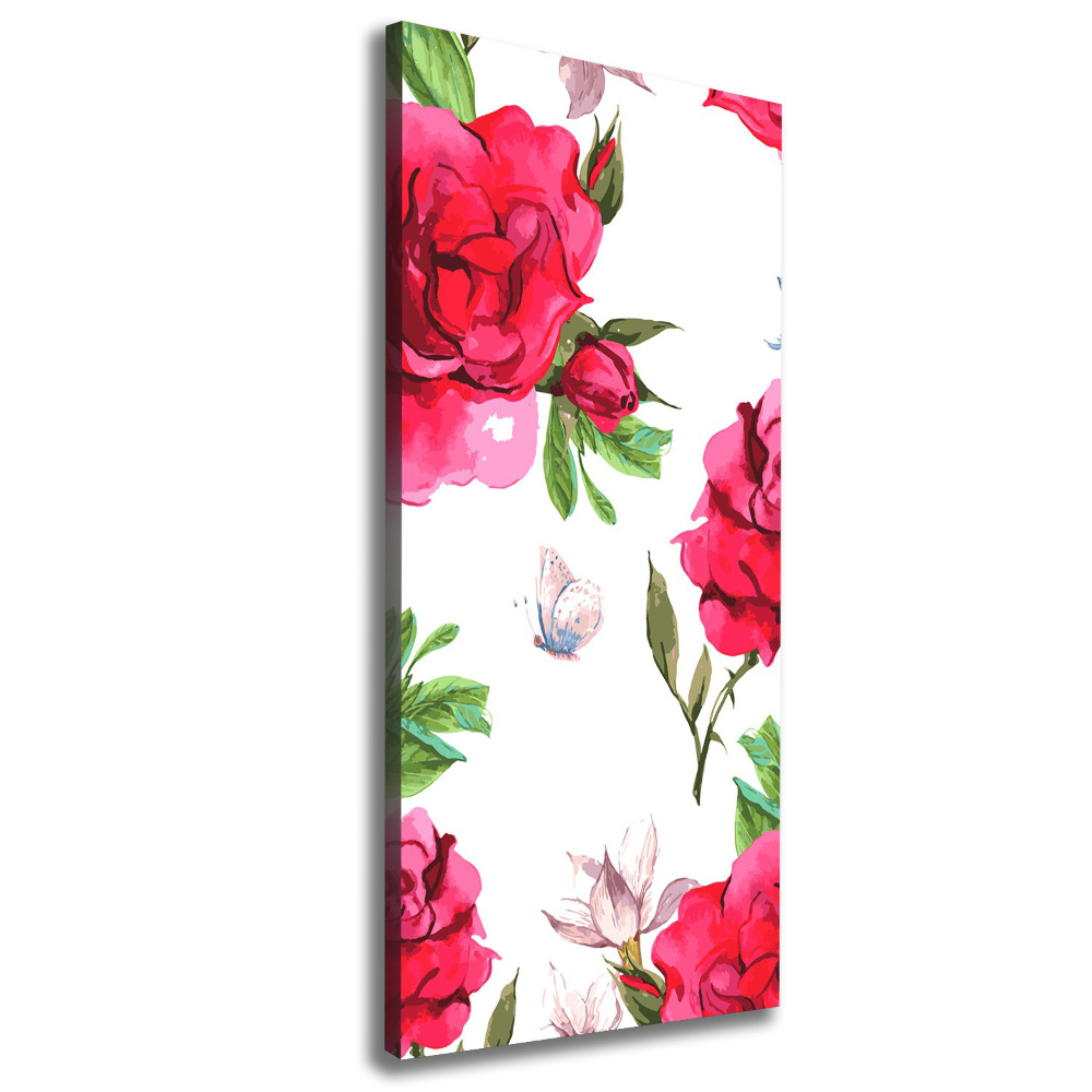 Large canvas wall art Red roses