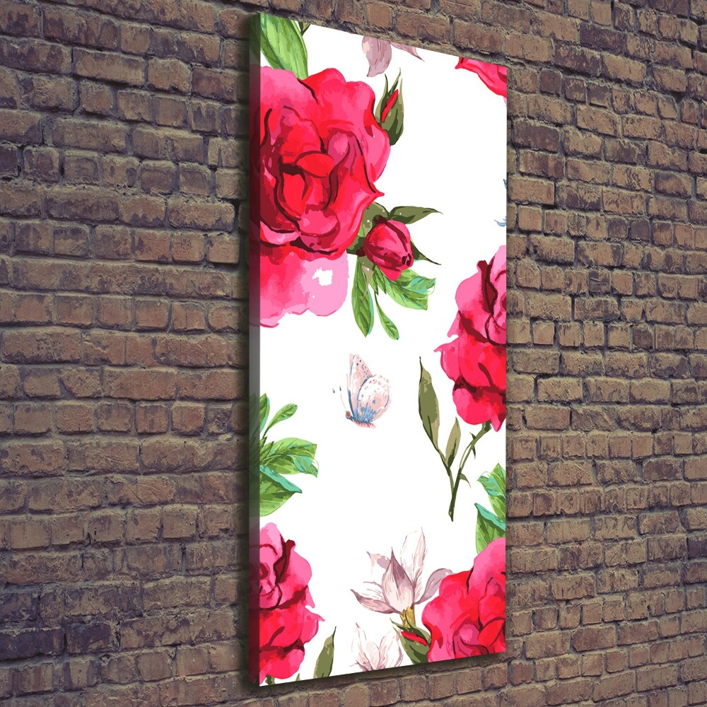 Large canvas wall art Red roses