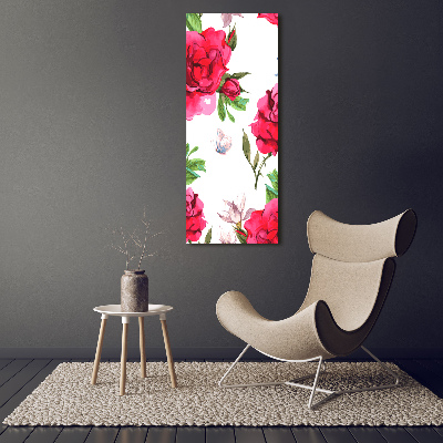 Large canvas wall art Red roses