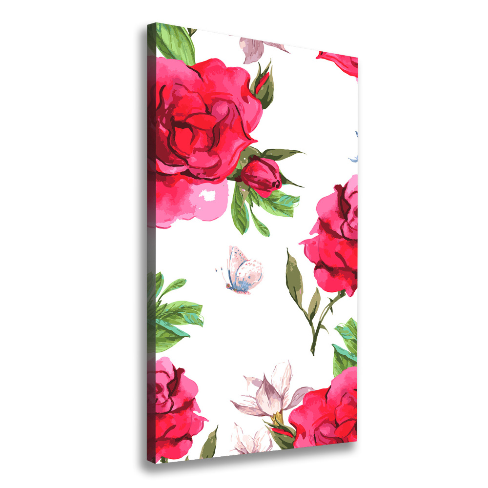 Large canvas wall art Red roses