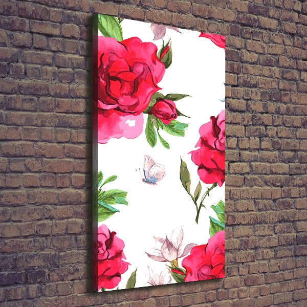 Large canvas wall art Red roses