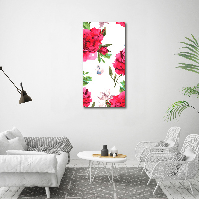 Large canvas wall art Red roses