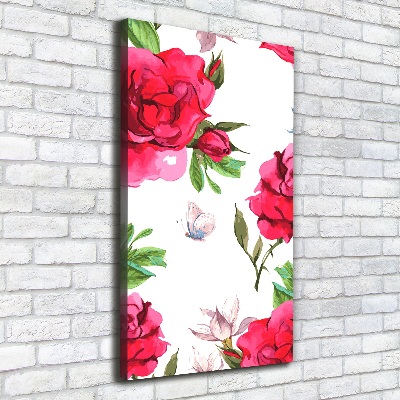 Large canvas wall art Red roses