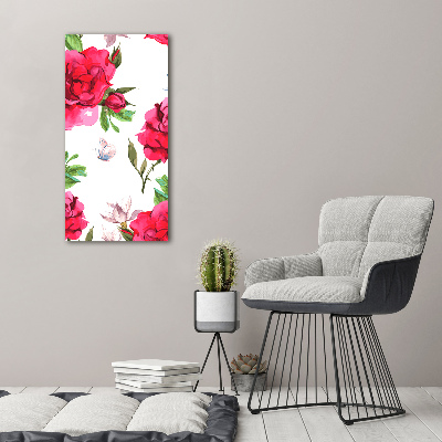 Large canvas wall art Red roses