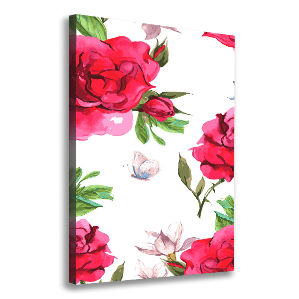 Large canvas wall art Red roses