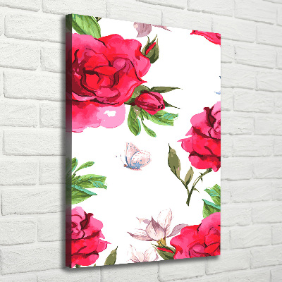 Large canvas wall art Red roses