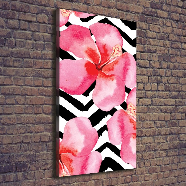 Large canvas wall art Hawaiian flowers