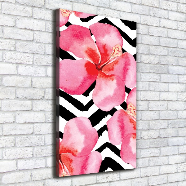 Large canvas wall art Hawaiian flowers